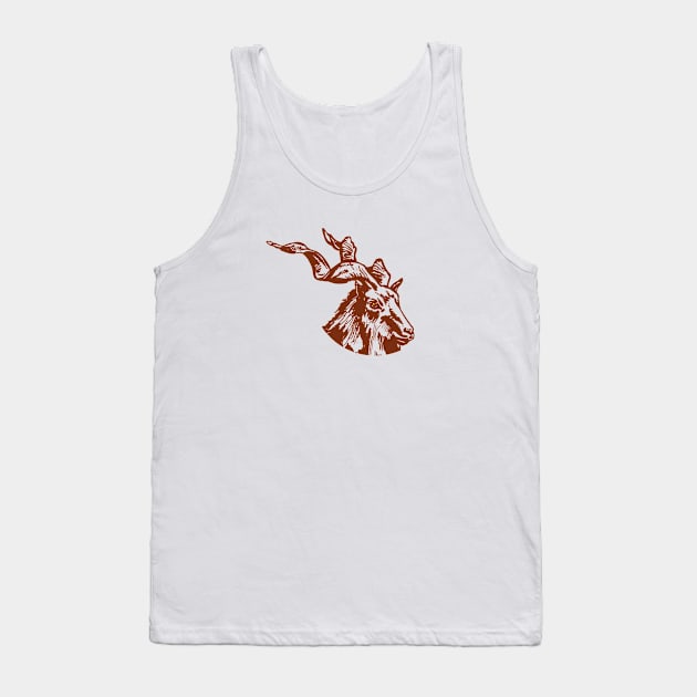 Kudu Animal Design Tank Top by Utopia Shop